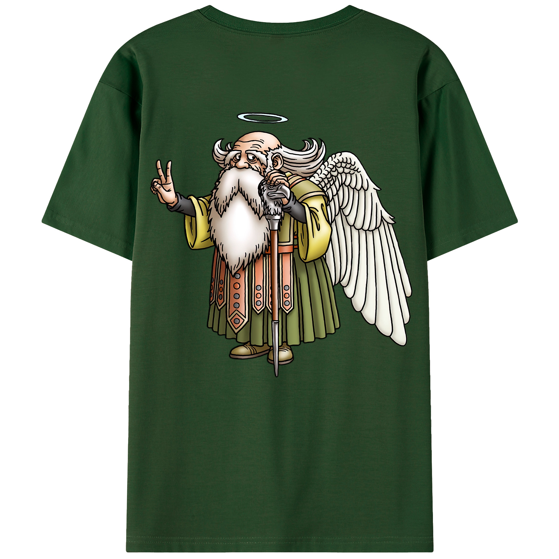 （画像用） ドラゴンクエスト Doragon Kuesuto Dragon Quest 綿100％半袖Tシャツ（背面プリント）
